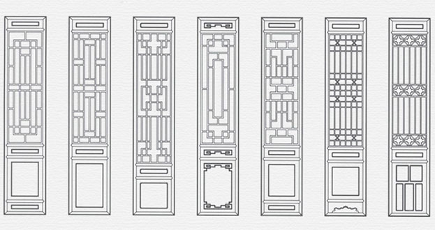 嵩县常用中式仿古花窗图案隔断设计图