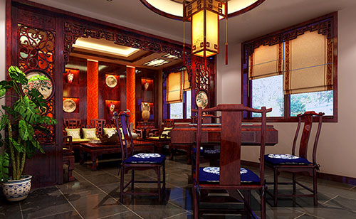 嵩县古典中式风格茶楼包间设计装修效果图